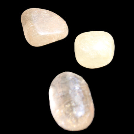 Golden Hair Rutile Quartz 3 tumbled crystals 23-25g in sunlight - Rocks and Things Store