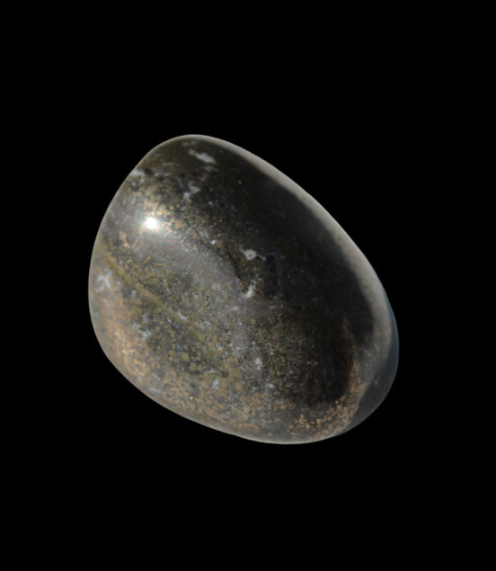Golden Pyrite tumbled stone 21-30g in sunlight - Rocks and Things Store