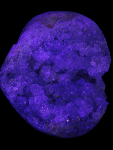 Celestite geode 2878g in UV light - Rocks and Things Store