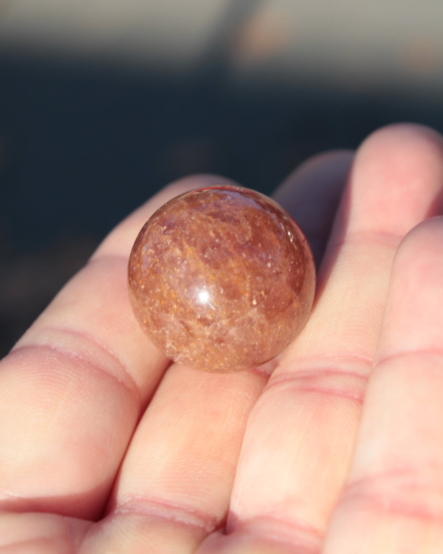 Strawberry Quartz sphere 17-22g Rocks and Things