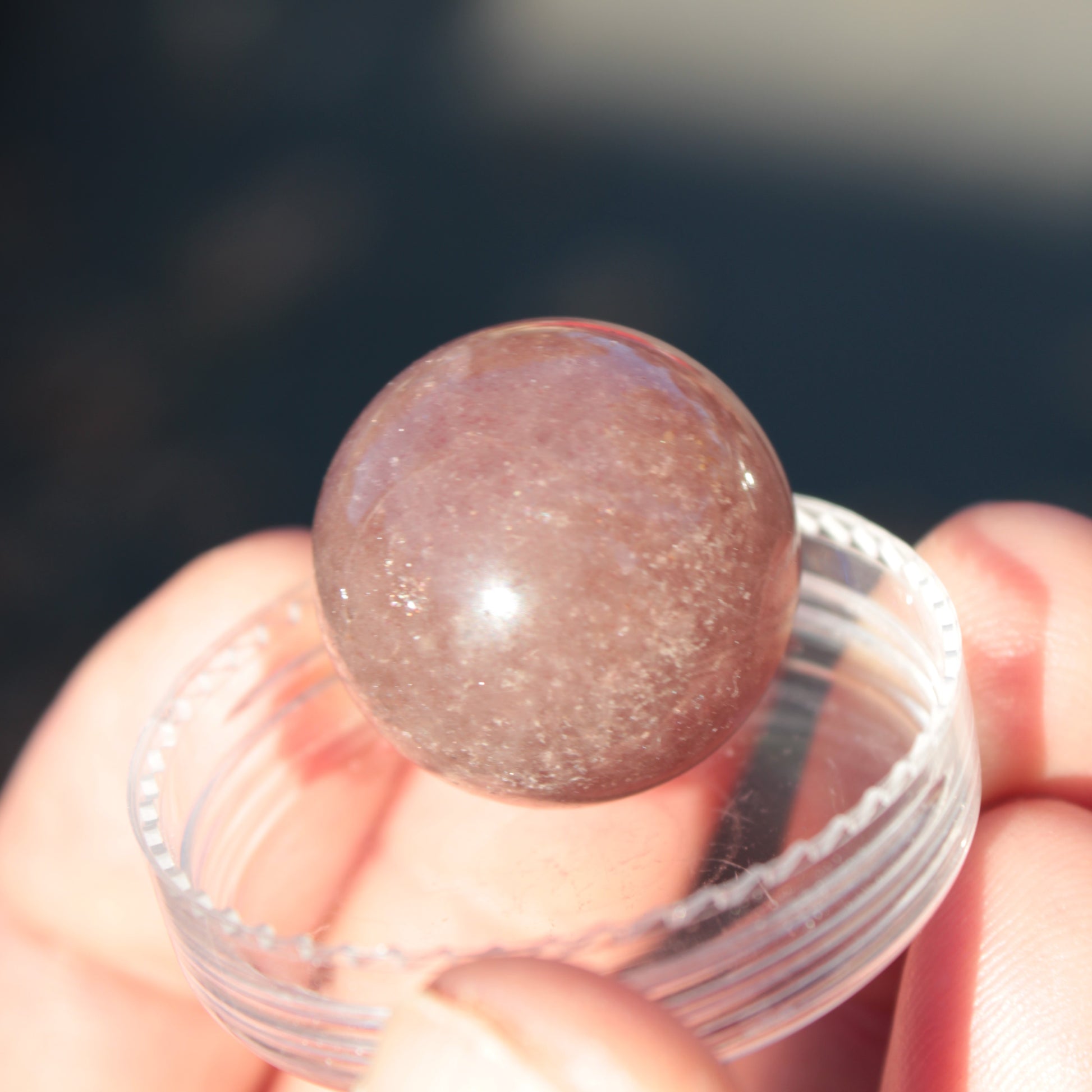 Strawberry Quartz sphere 17-22g Rocks and Things