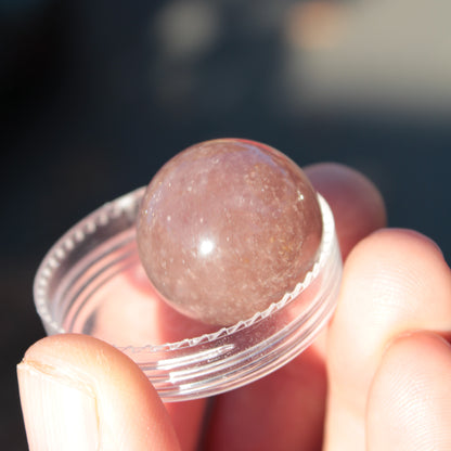 Strawberry Quartz sphere 17-22g Rocks and Things