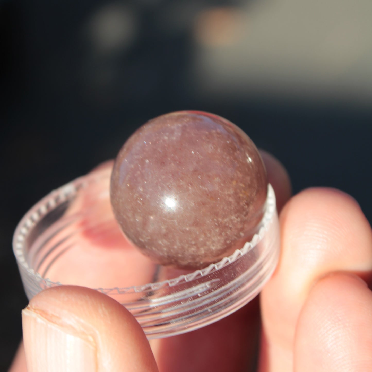 Strawberry Quartz sphere 17-22g Rocks and Things