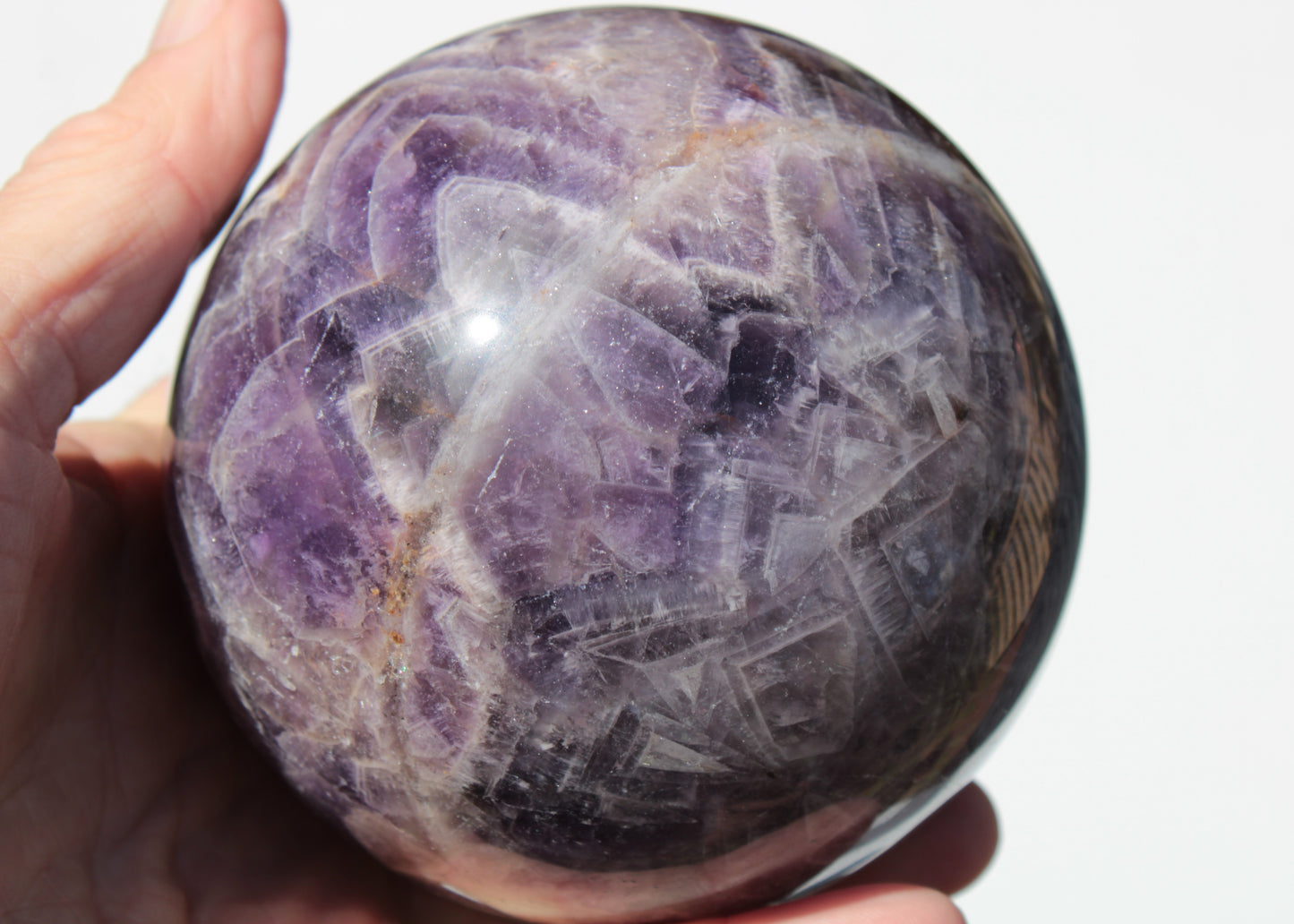 Chevron Fantasy Amethyst sphere 1389g Rocks and Things