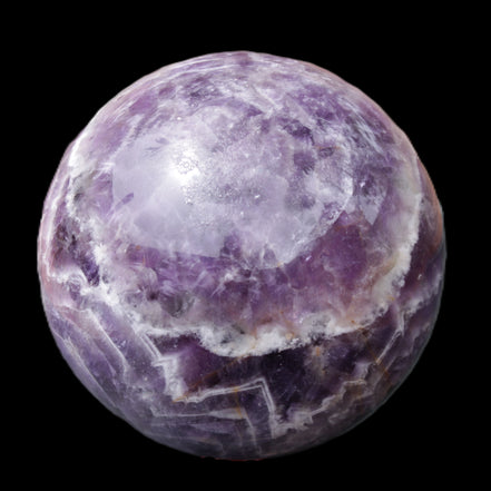 Chevron Fantasy Amethyst sphere 1389g in sunlight - Rocks and Things Store