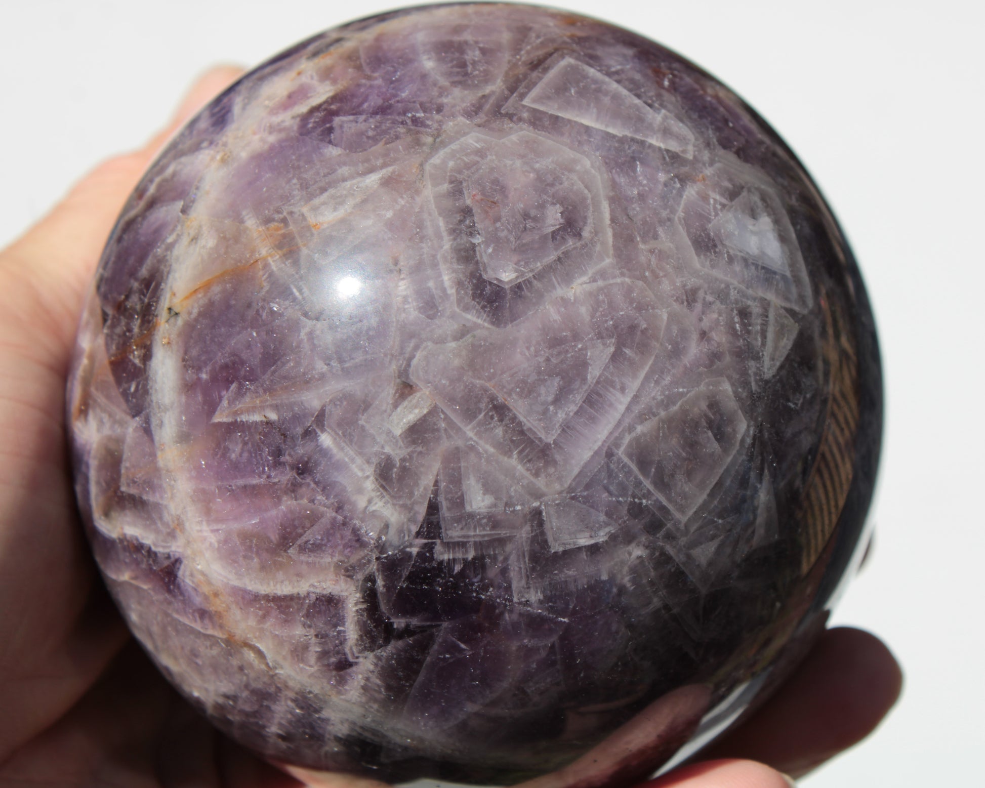 Chevron Fantasy Amethyst sphere 1389g Rocks and Things