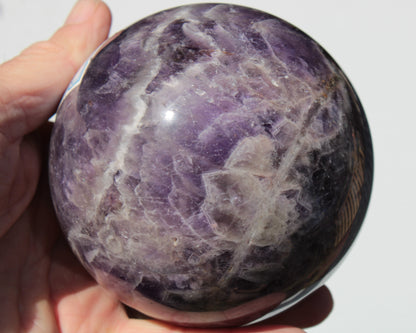 Chevron Fantasy Amethyst sphere 1389g Rocks and Things