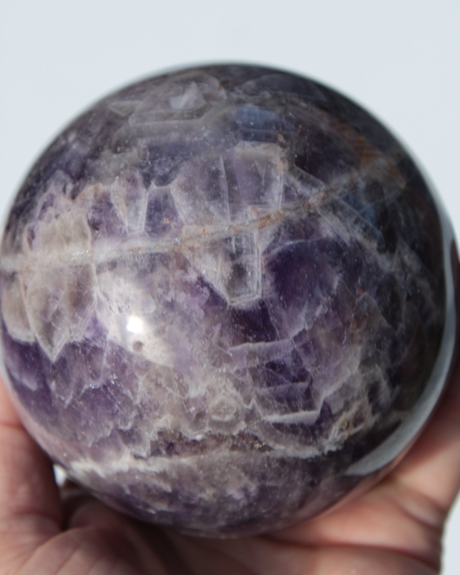 Chevron Fantasy Amethyst sphere 1389g Rocks and Things