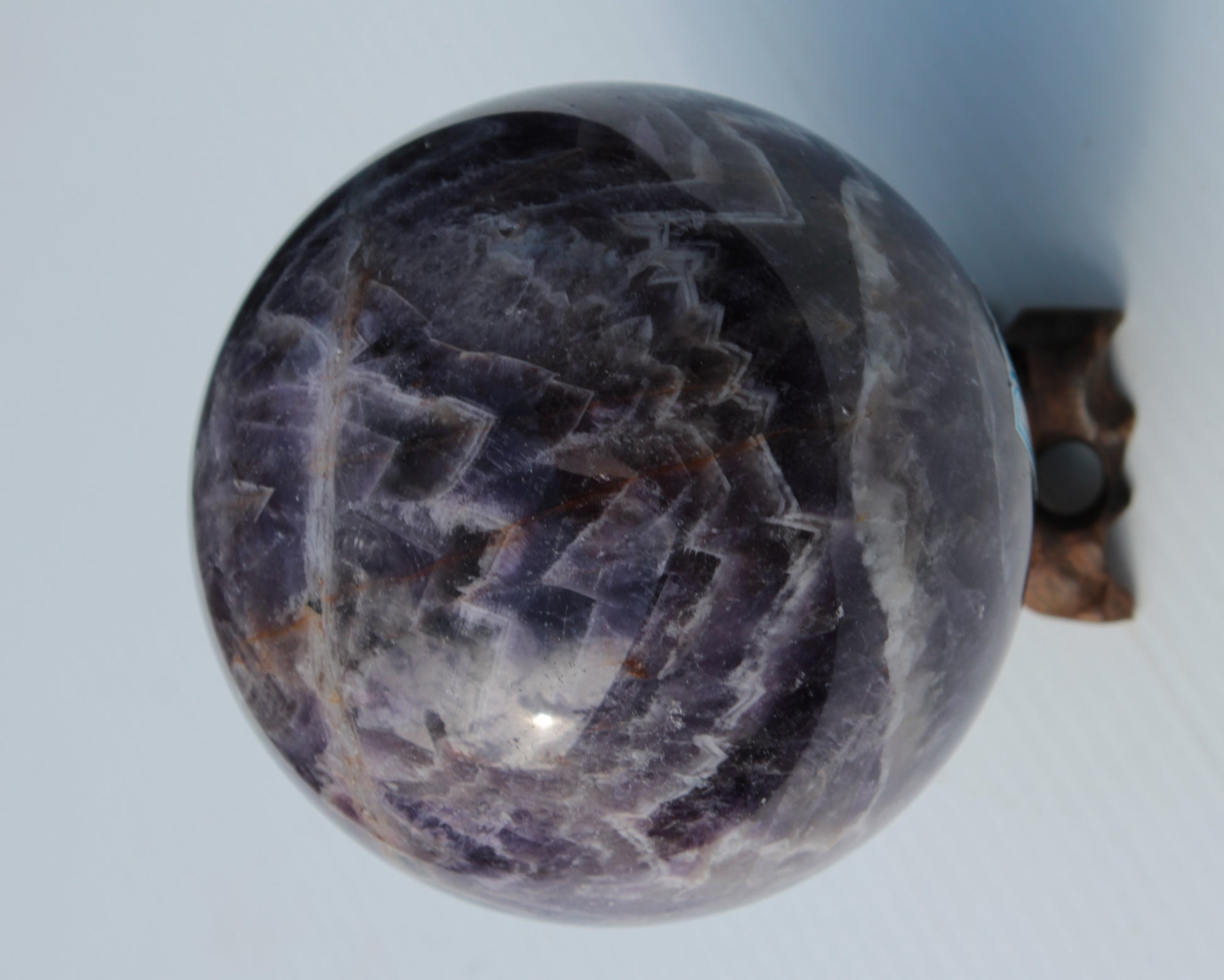 Chevron Fantasy Amethyst sphere 1389g Rocks and Things