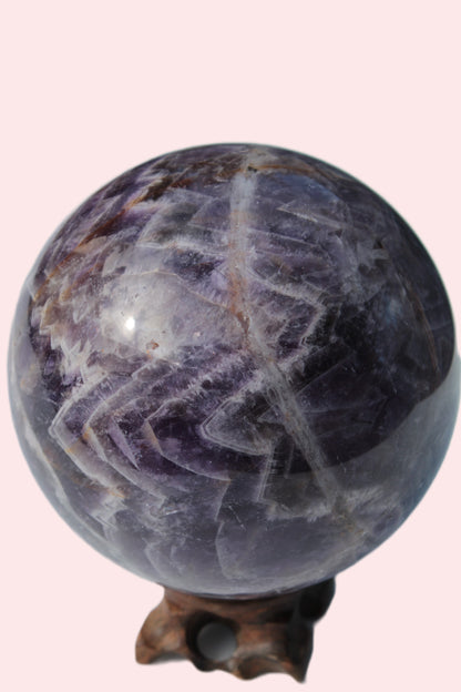 Chevron Fantasy Amethyst sphere 1389g Rocks and Things