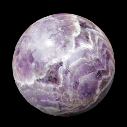 Chevron Fantasy Amethyst sphere 1389g in sunlight - Rocks and Things Store