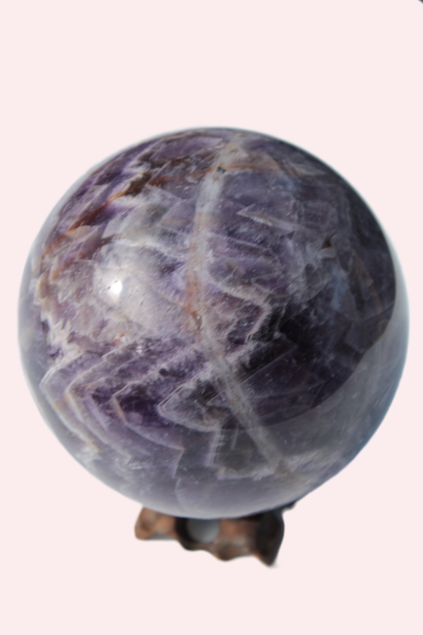 Chevron Fantasy Amethyst sphere 1389g Rocks and Things