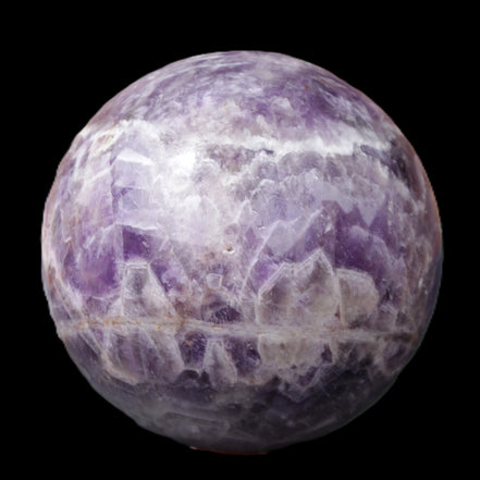 Chevron Fantasy Amethyst sphere 1389g in sunlight - Rocks and Things Store