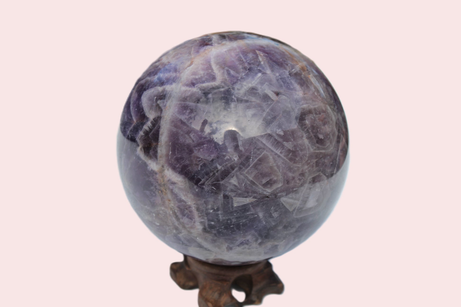 Chevron Fantasy Amethyst sphere 1389g Rocks and Things