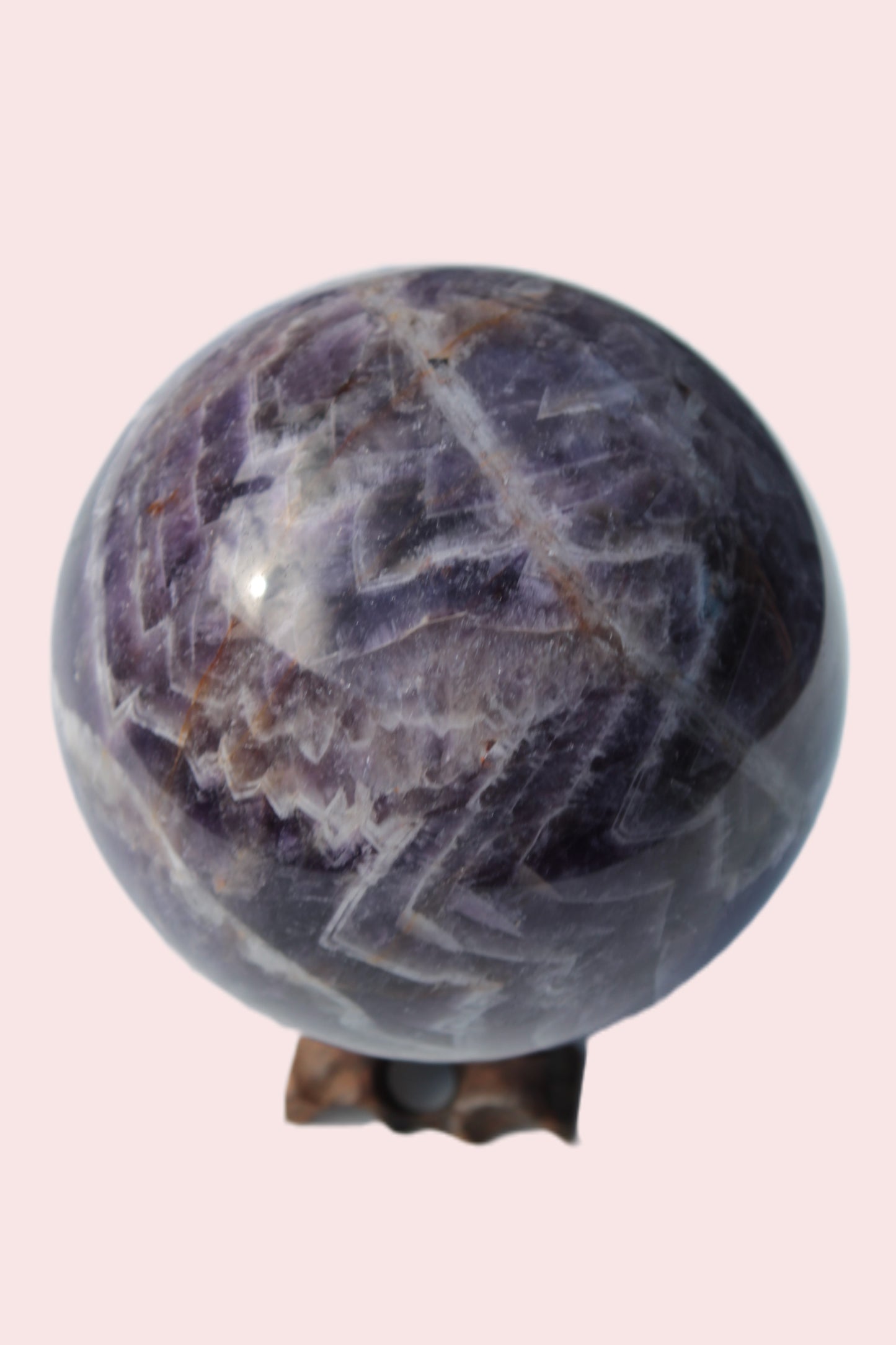 Chevron Fantasy Amethyst sphere 1389g Rocks and Things