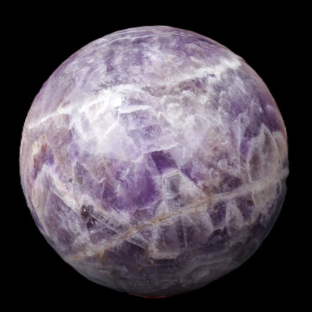 Chevron Fantasy Amethyst sphere 1389g in sunlight - Rocks and Things Store