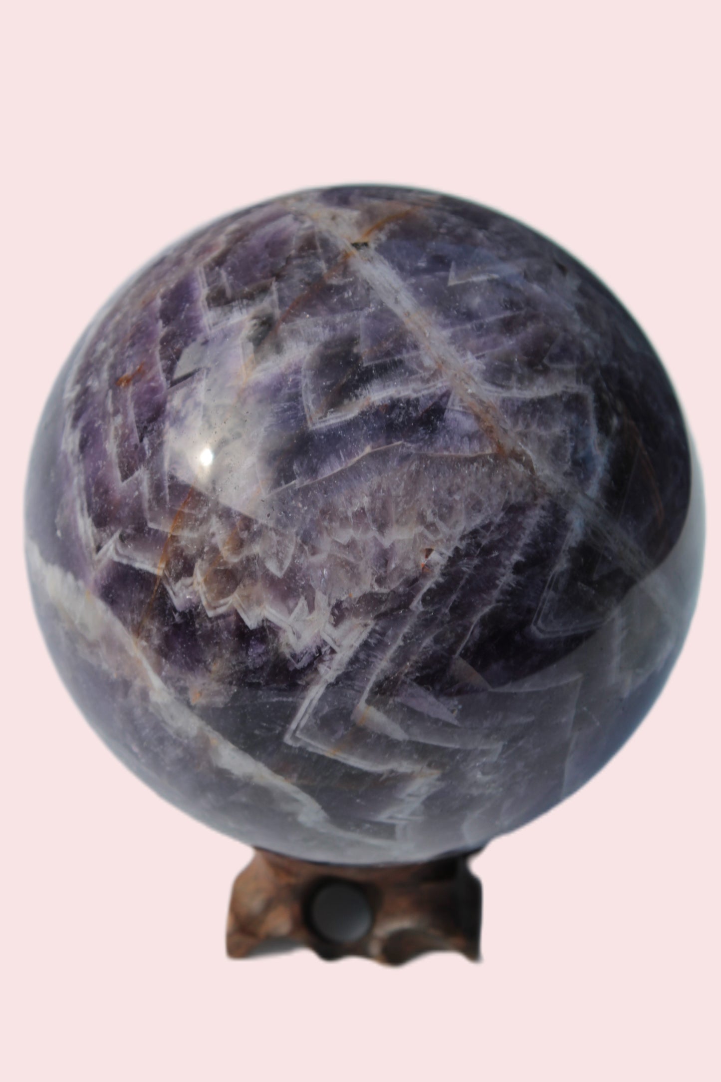 Chevron Fantasy Amethyst sphere 1389g Rocks and Things