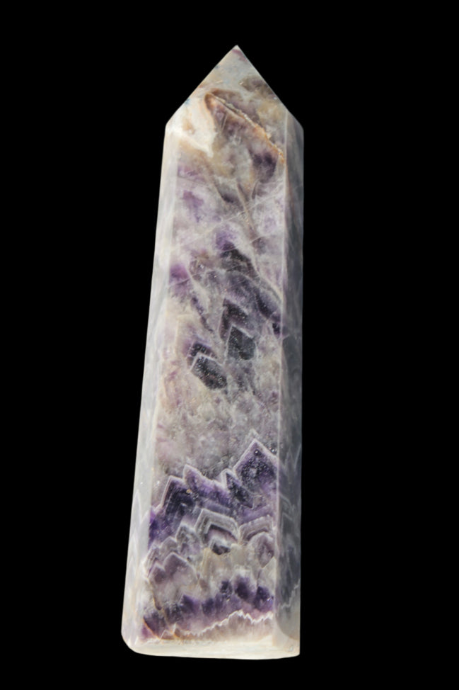 Fantasy Chevron Dream Amethyst Obelisk 1614g in sunshine, Rocks and Things Store