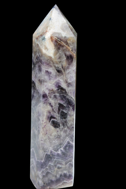 Fantasy Chevron Dream Amethyst Obelisk 1614g in sunshine, Rocks and Things Store