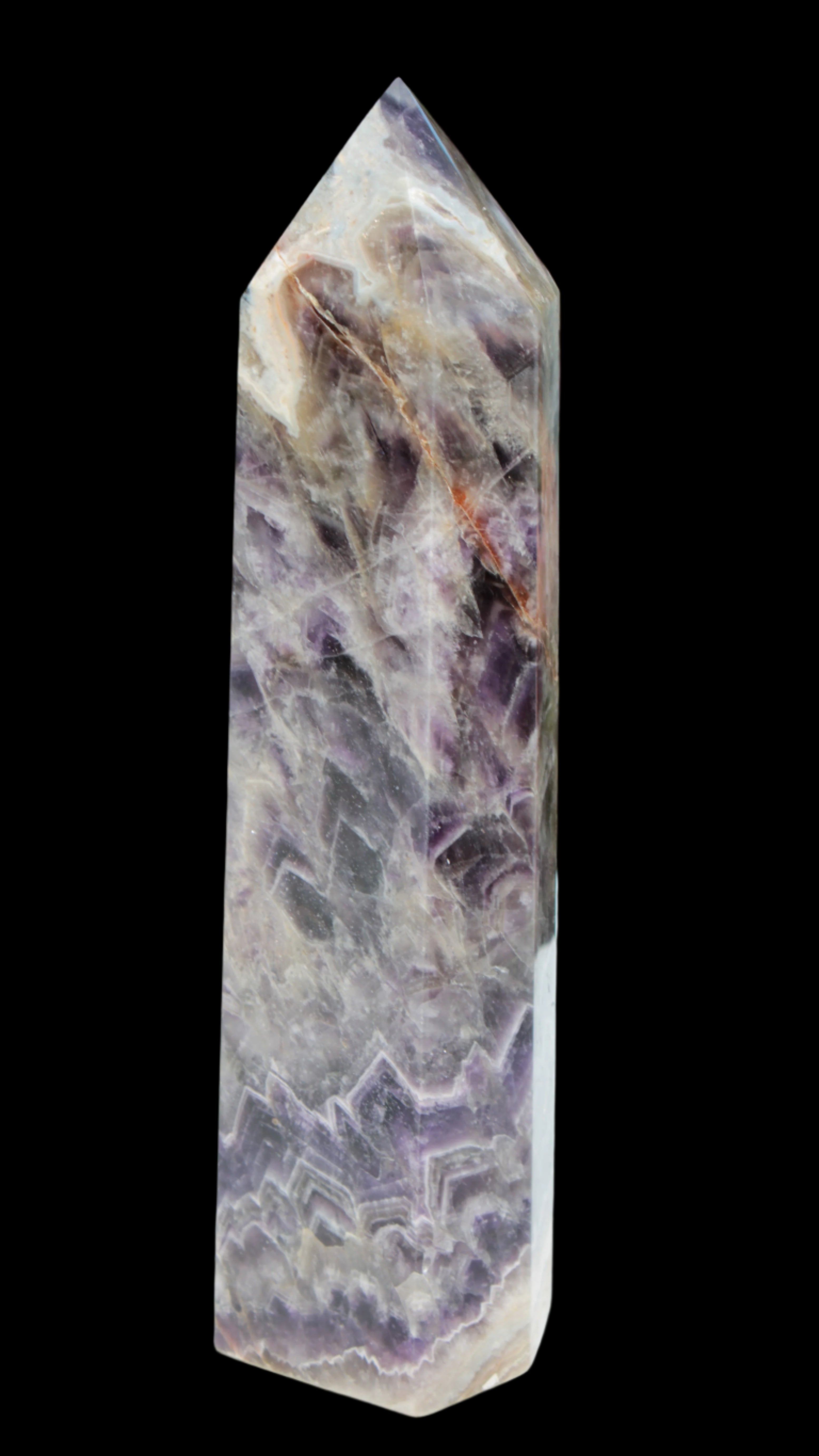Fantasy Chevron Dream Amethyst Obelisk 1614g in sunshine, Rocks and Things Store