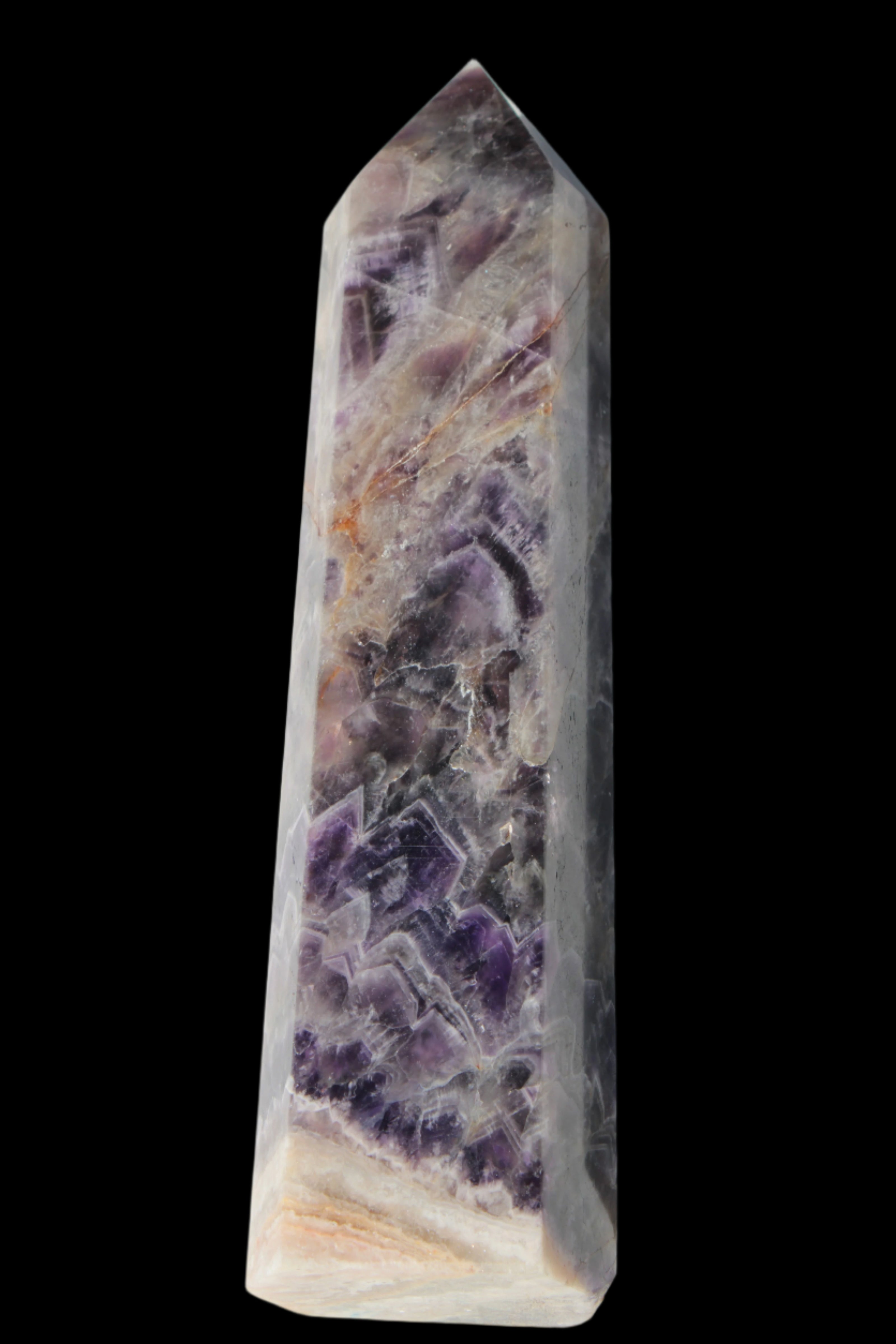 Fantasy Chevron Dream Amethyst Obelisk 1614g in sunshine, Rocks and Things Store