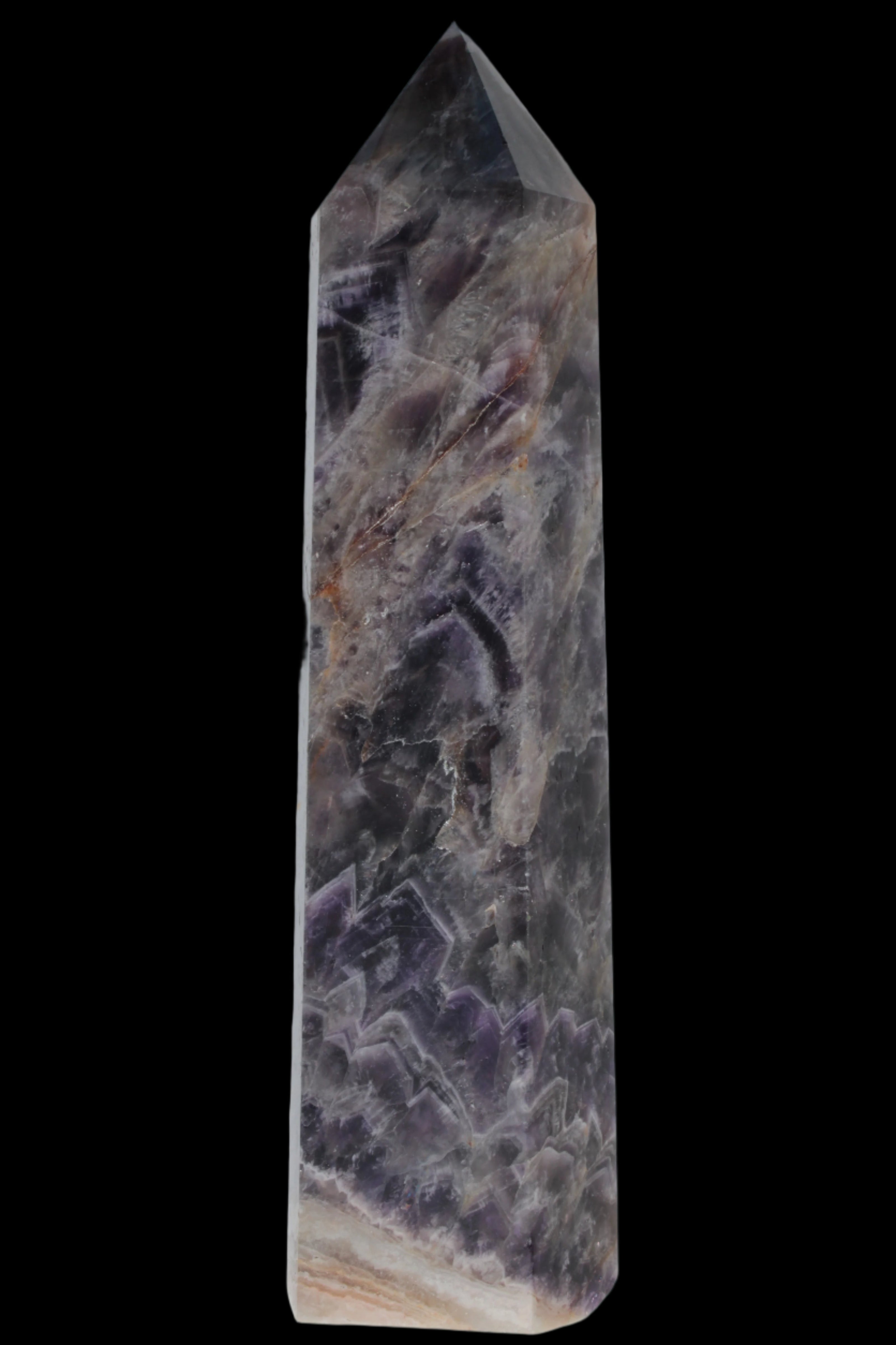 Fantasy Chevron Dream Amethyst Obelisk 1614g in sunshine, Rocks and Things Store