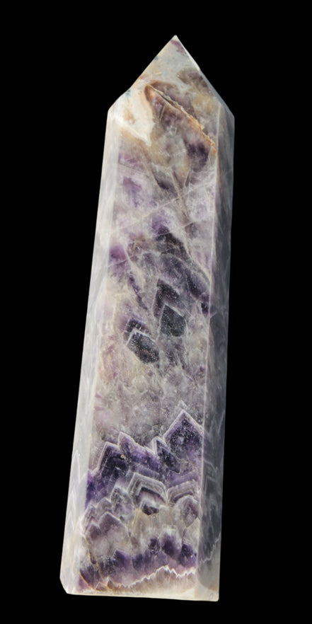 Fantasy Chevron Dream Amethyst Obelisk 1614g in sunshine, Rocks and Things Store
