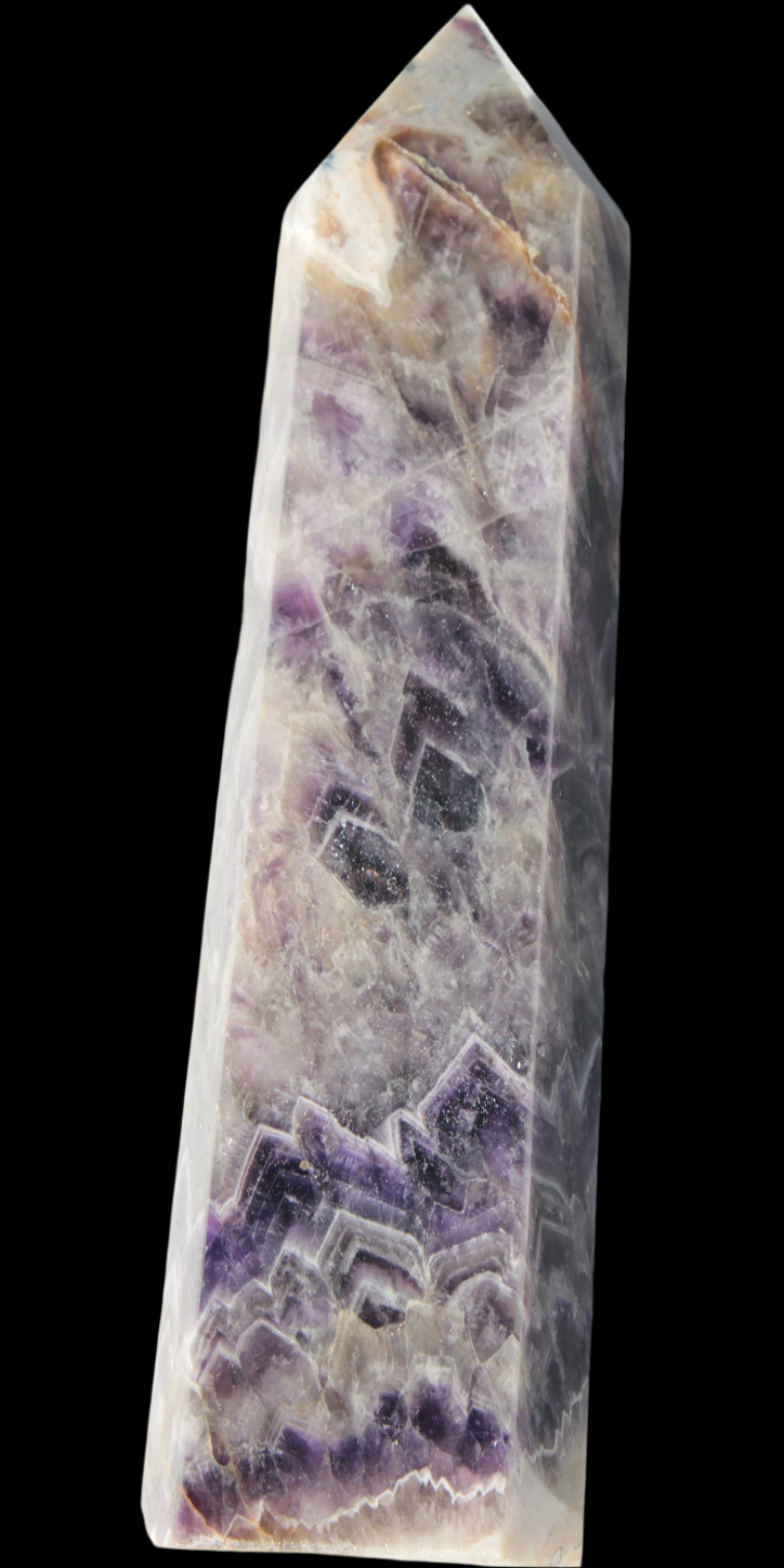 Fantasy Chevron Dream Amethyst Obelisk 1614g in sunshine, Rocks and Things Store