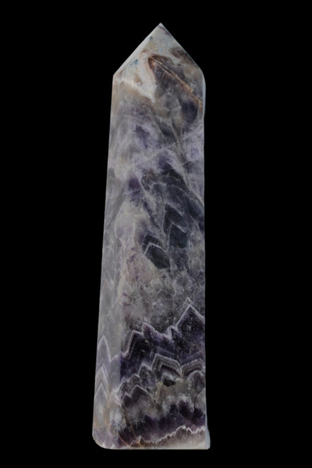 Fantasy Chevron Dream Amethyst Obelisk 1614g in sunshine, Rocks and Things Store