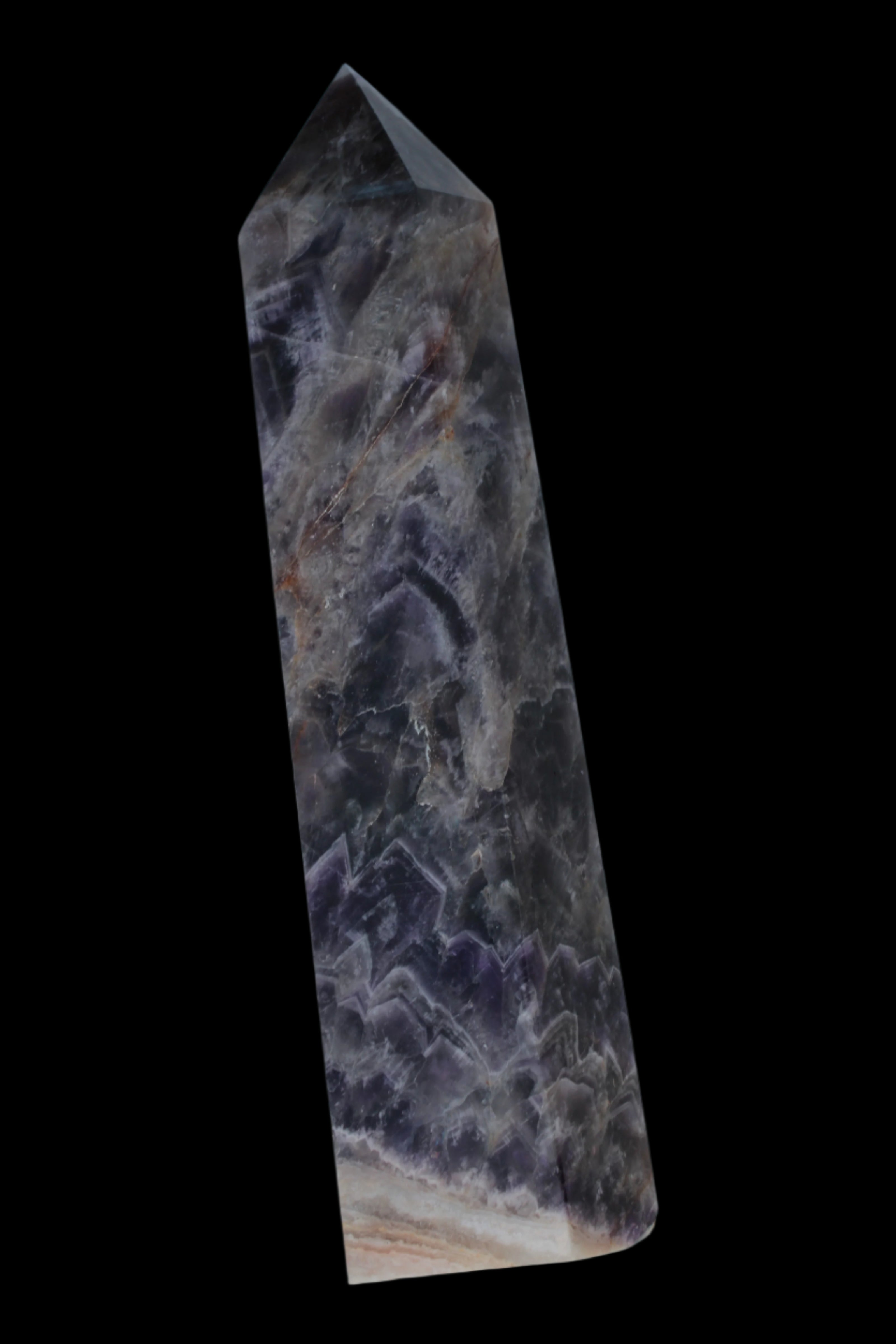 Fantasy Chevron Dream Amethyst Obelisk 1614g in sunshine, Rocks and Things Store