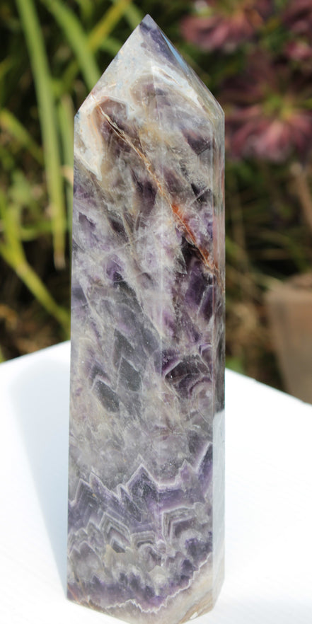 Fantasy Chevron Dream Amethyst Obelisk 1614g Rocks and Things