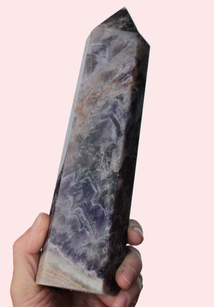 Fantasy Chevron Dream Amethyst Obelisk 1614g Rocks and Things