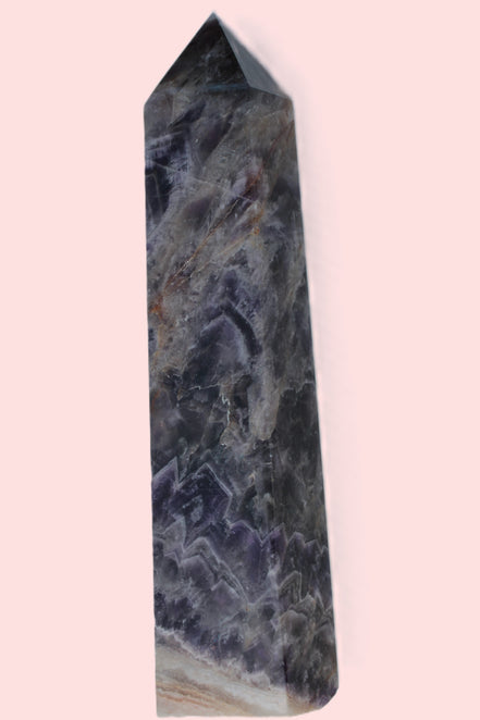 Fantasy Chevron Dream Amethyst Obelisk 1614g Rocks and Things