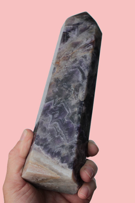 Fantasy Chevron Dream Amethyst Obelisk 1614g Rocks and Things
