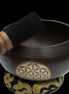 Tibetan cast Meditation Singing Bowl with mallet and silk mat 100mm 418g in sunlight - Rocks and Things Store