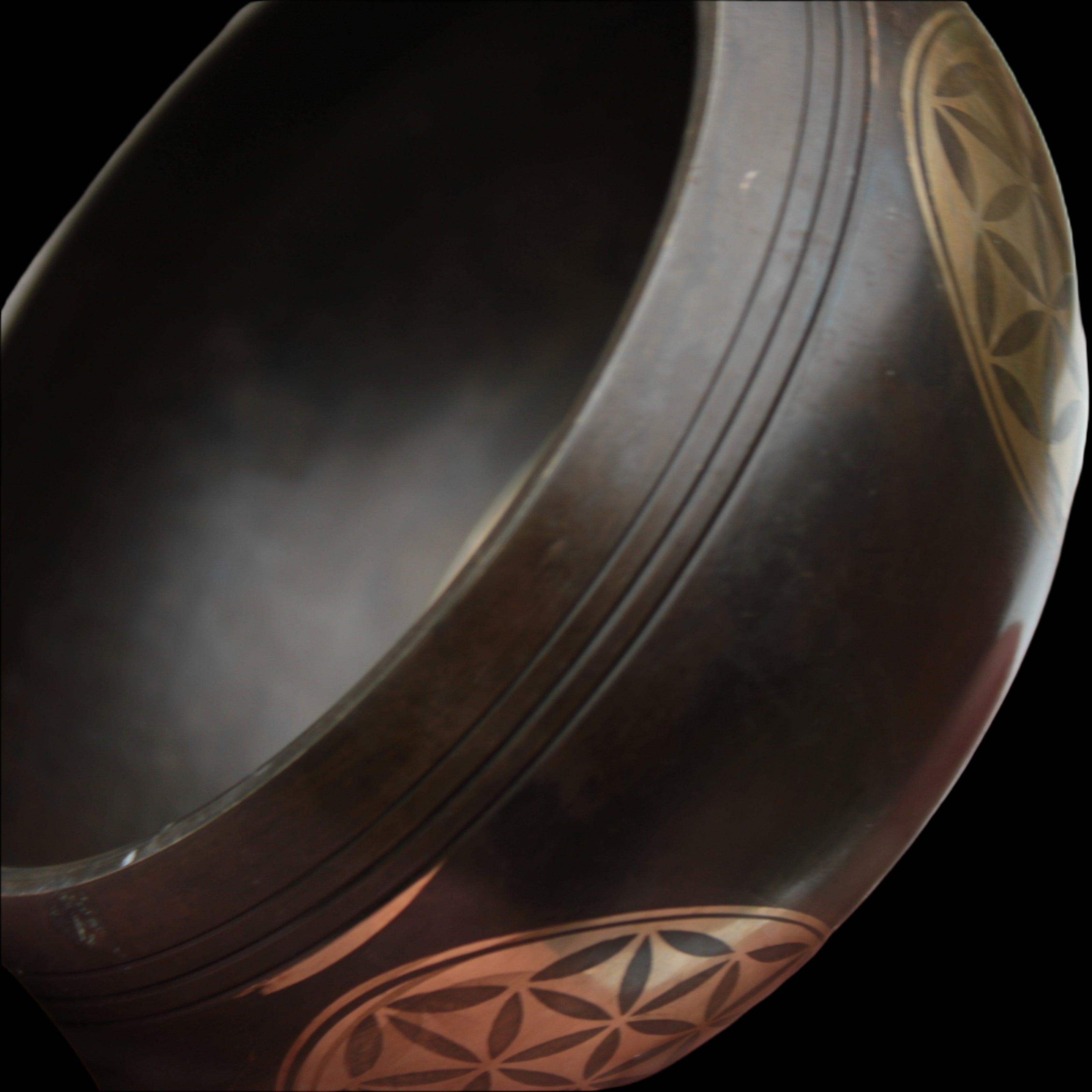Tibetan cast Meditation Singing Bowl with mallet and silk mat 100mm 418g in sunlight - Rocks and Things Store