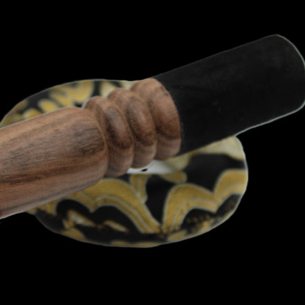 Tibetan cast Meditation Singing Bowl with mallet and silk mat 100mm 418g in sunlight - Rocks and Things Store