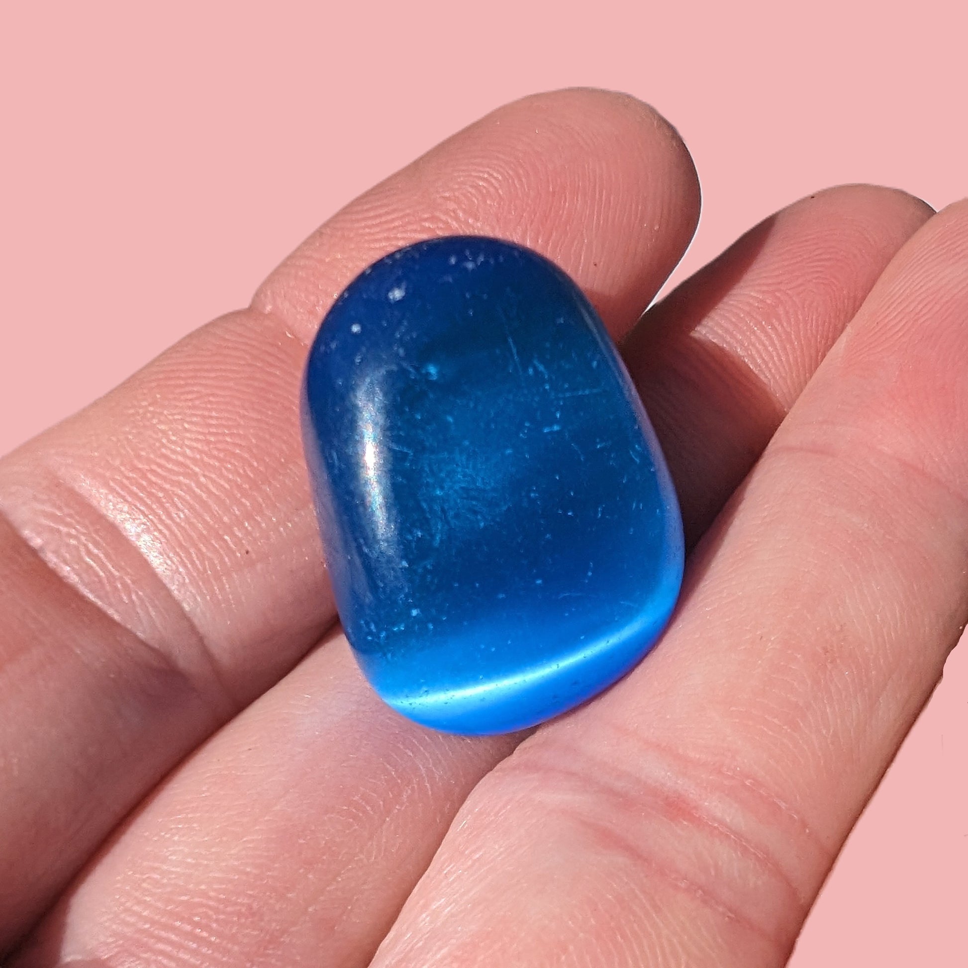 Blue Cats Eye artificial stone 12.2g Rocks and Things