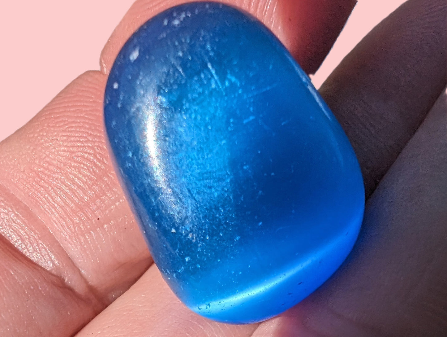 Blue Cats Eye artificial stone 12.2g Rocks and Things