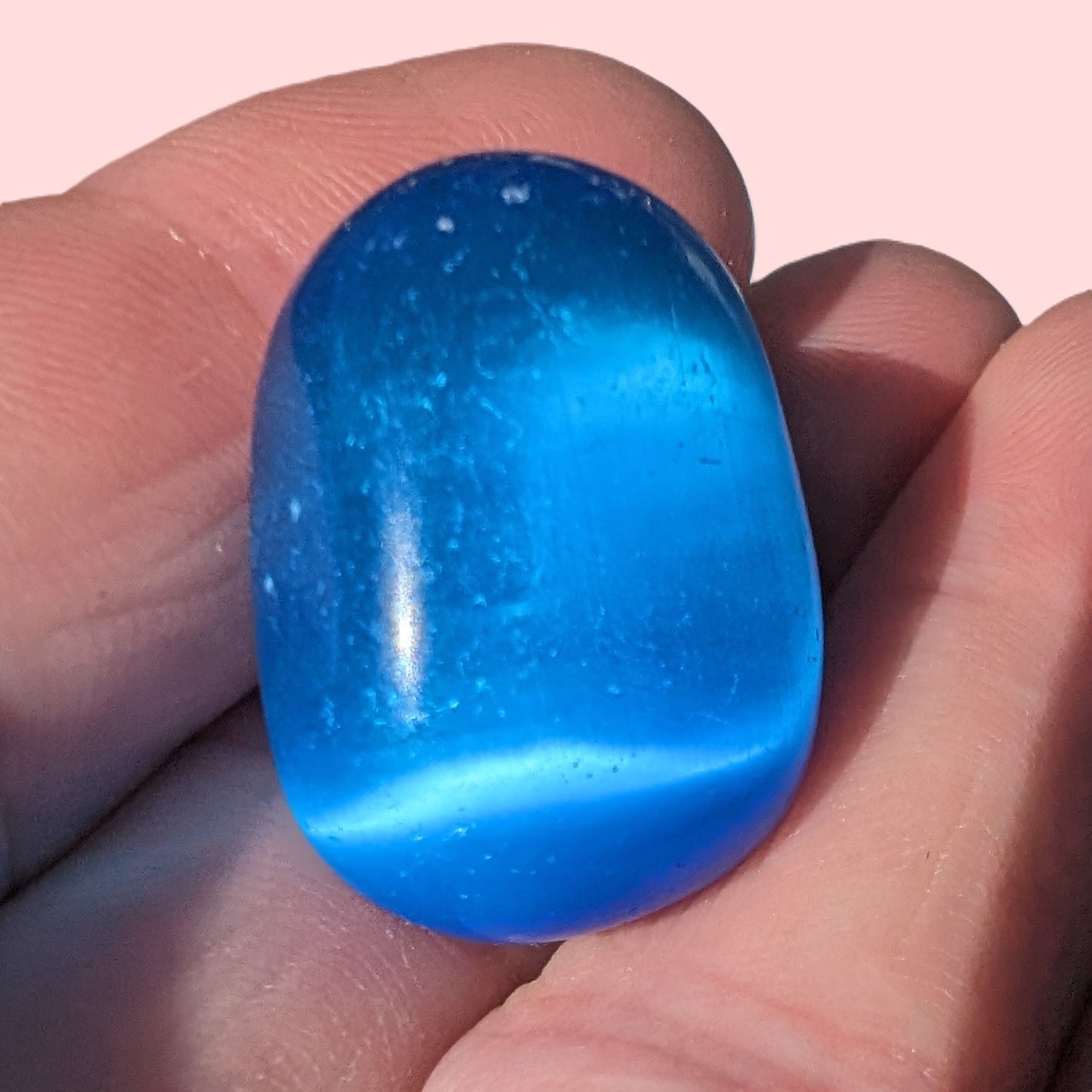 Blue Cats Eye artificial stone 12.2g Rocks and Things