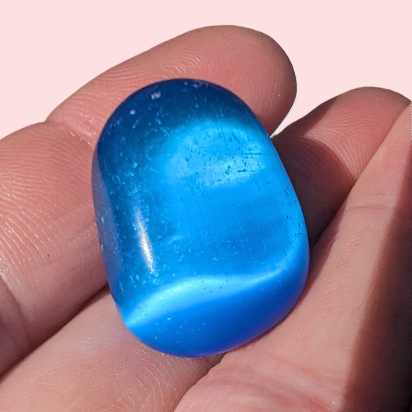 Blue Cats Eye artificial stone 12.2g Rocks and Things