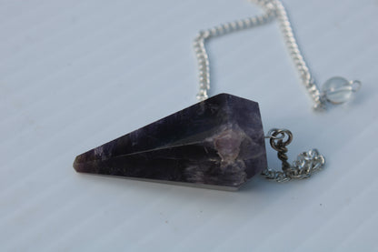 Amethyst faceted cone dowsing pendulum 42mm 15g Rocks and Things