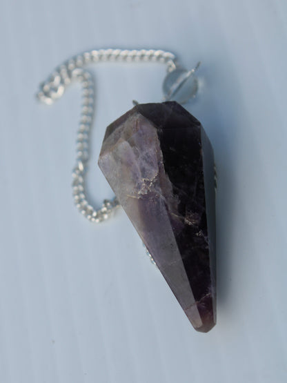 Amethyst faceted cone dowsing pendulum 42mm 15g Rocks and Things