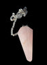Rose Quartz faceted cone dowsing pendulum 34mm 9g in sunlight - Rocks and Things Store