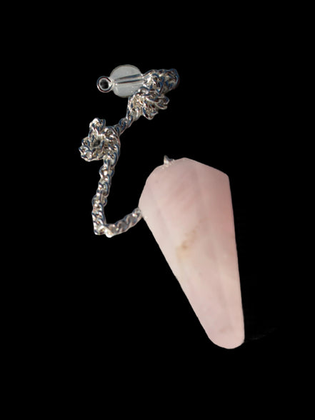 Rose Quartz faceted cone dowsing pendulum 34mm 9g Rocks and Things