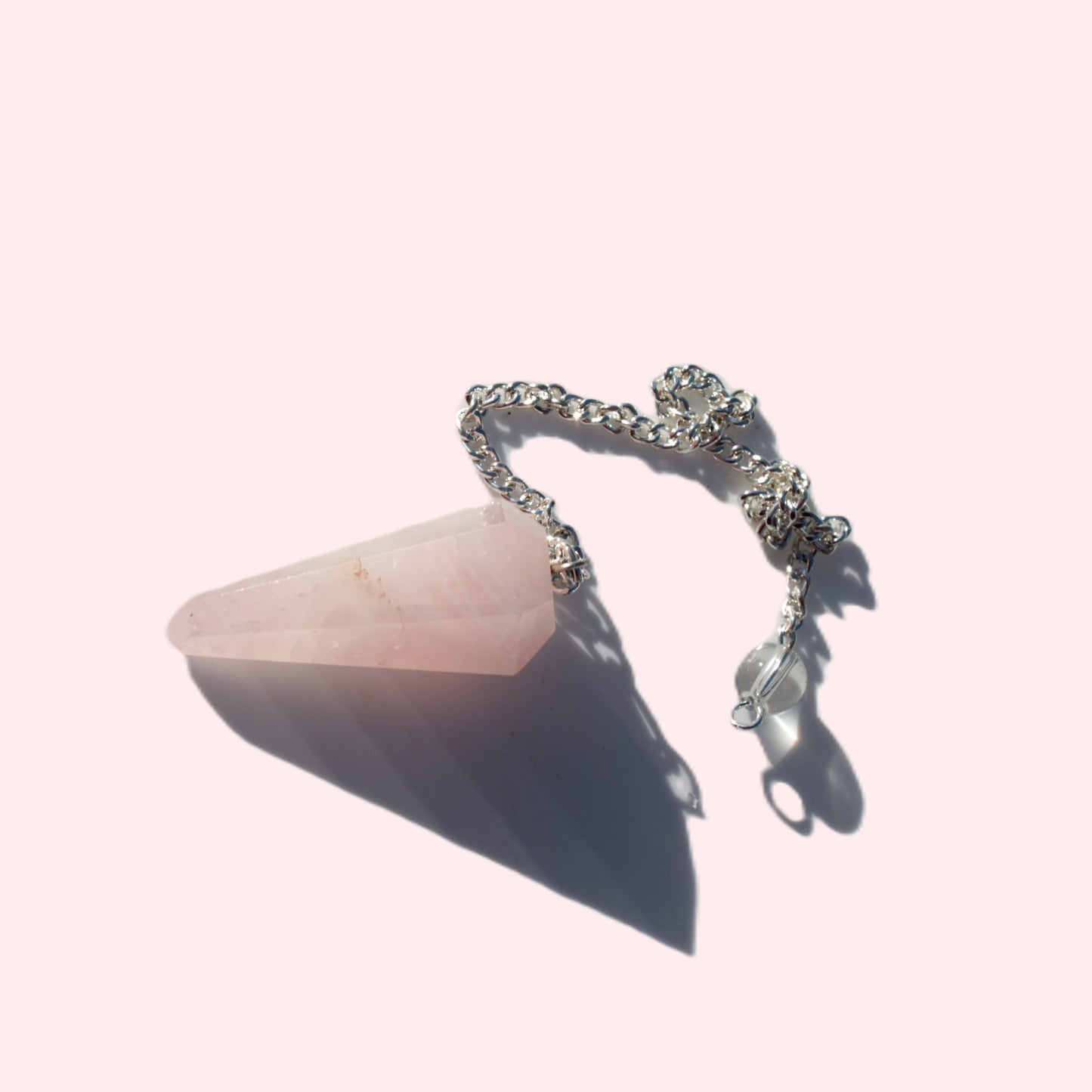 Rose Quartz faceted cone dowsing pendulum 34mm 9g Rocks and Things