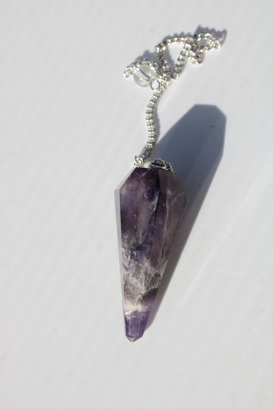 Amethyst faceted cone dowsing pendulum 45mm 16.8g Rocks and Things