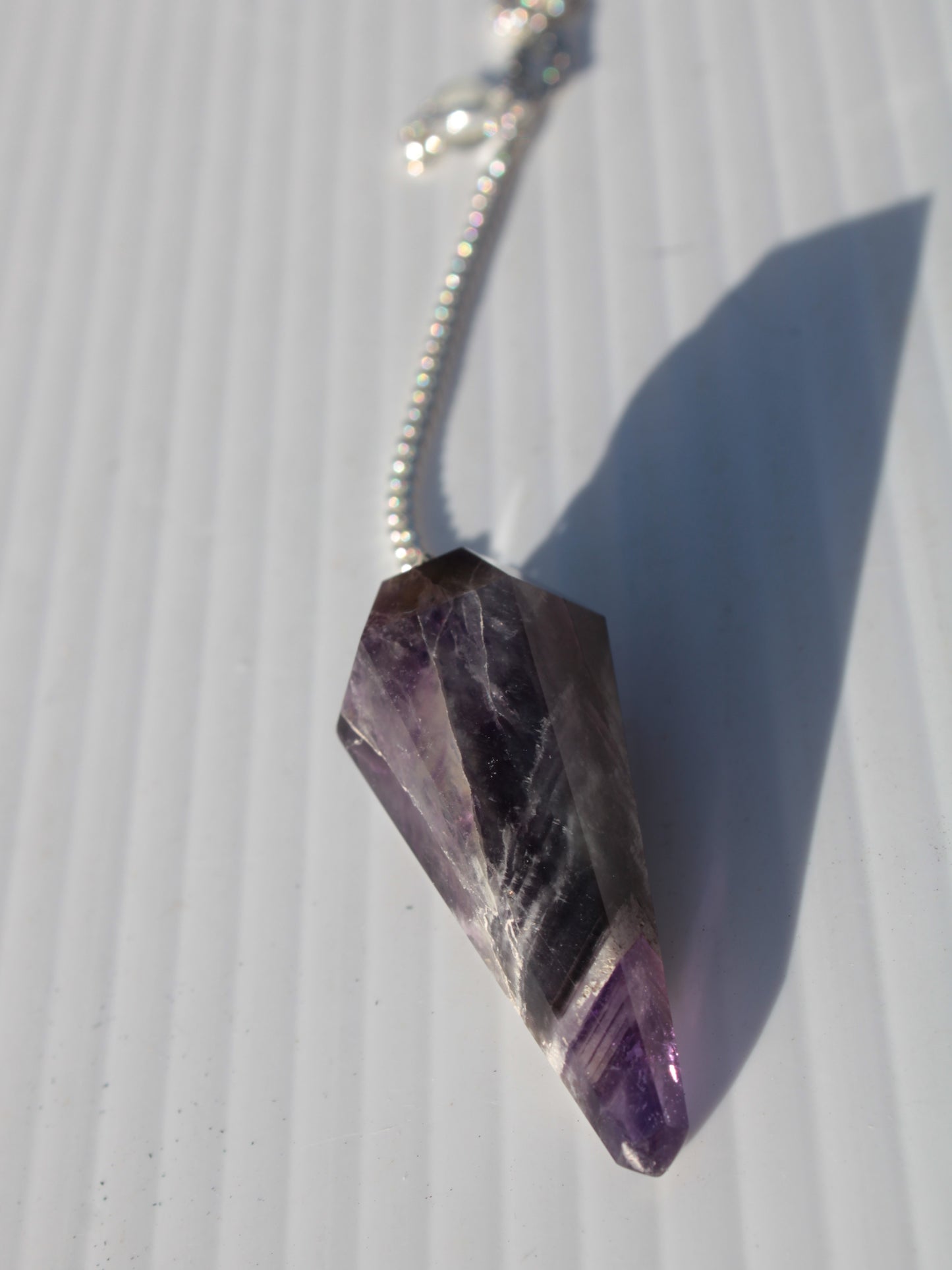 Amethyst faceted cone dowsing pendulum 45mm 16.8g Rocks and Things