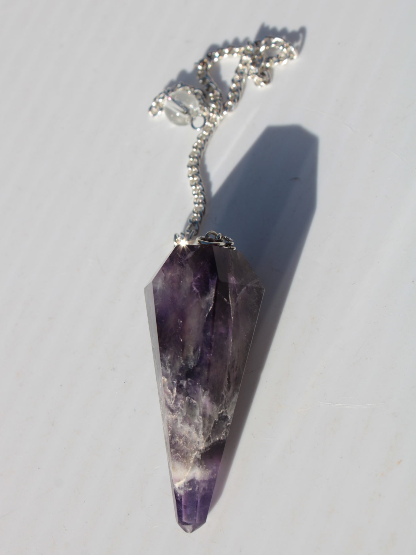 Amethyst faceted cone dowsing pendulum 45mm 16.8g Rocks and Things