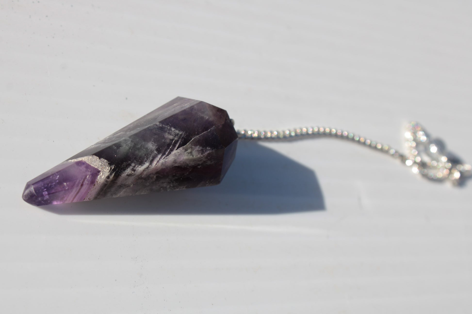 Amethyst faceted cone dowsing pendulum 45mm 16.8g Rocks and Things